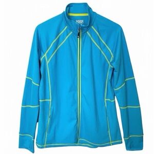 Dover Saddlery Stride Ladies Active Training Jacket Blue Jewel Lime Punch Small